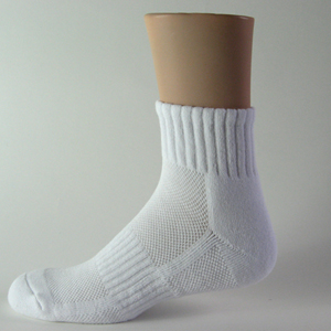 White breathable mesh sports socks